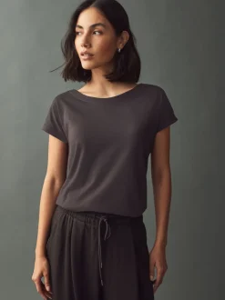 Marron chocolat - T-shirt à manches cap