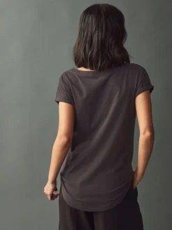 Marron chocolat - T-shirt à manches cap