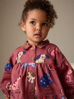 Marron chocolat Character - Robe en coton à manches longues (3mois8ans)