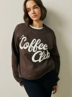 Marron chocolat Coffee Club - sweat