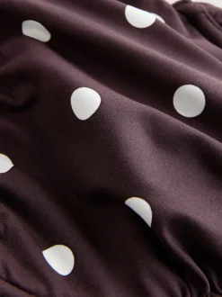 Marron chocolat/crème à pois - Haut de bikini DD+ câblé non rembourré