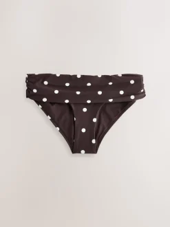Marron chocolat/crème à pois - Bas de bikini
