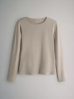 Marron chocolat/marron taupe/marron clair/neutre - The Set 7 Lot Manches longues Col rond T-shirt