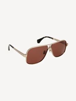 Marron doré - Lunettes de soleil Vivienne Westwood Keith VW5101 410 Shiny