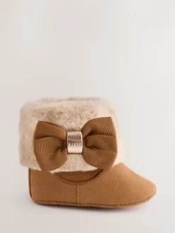 Marron fauve - Baker by Ted Baker Bébé Filles Faux Fur Trim Padders Bottes