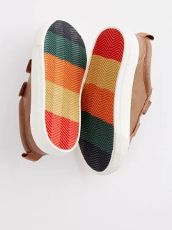 Marron fauve - Baskets à deux lanières à fermeture tactile