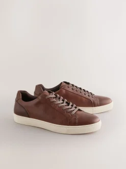 Marron fauve - Baskets en cuir