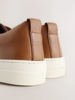 Marron fauve - Baskets longues en cuir Chic et décontracté à Embout