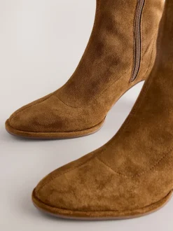 Marron fauve - Bottes chaussettes Forever Comfort® à bout arrondi et hauteur genou