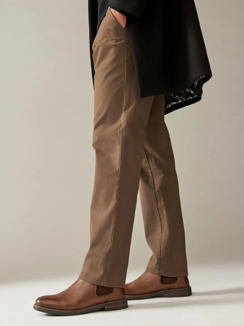 Marron fauve - Bottes Chelsea en cuir cireux