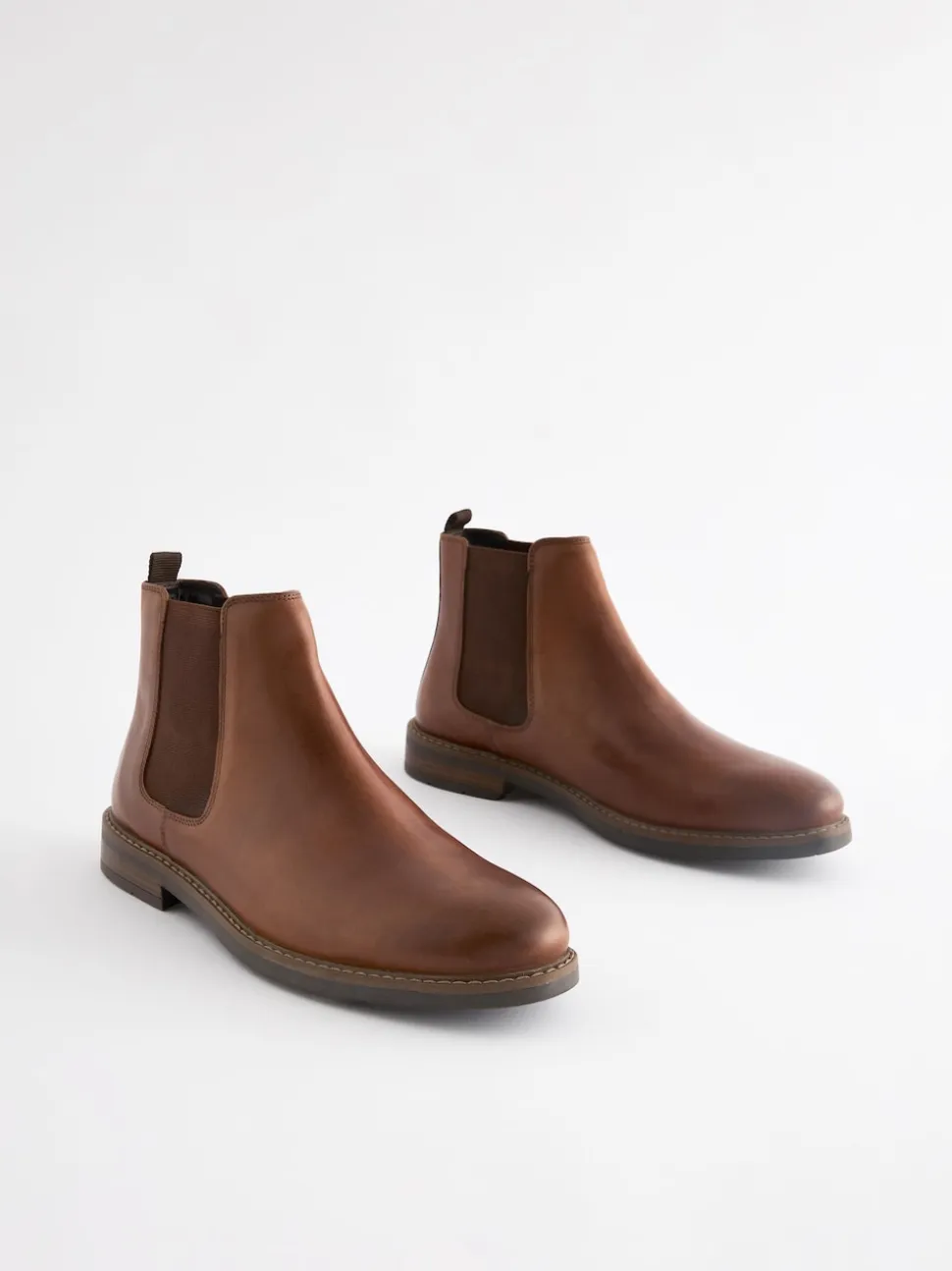 Marron fauve - Bottes Chelsea en cuir cireux