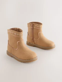 Marron fauve - Bottes de cheville occidentales