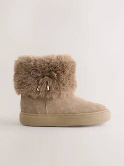 Marron fauve - Bottes déperlantes en daim