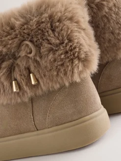 Marron fauve - Bottes déperlantes en daim