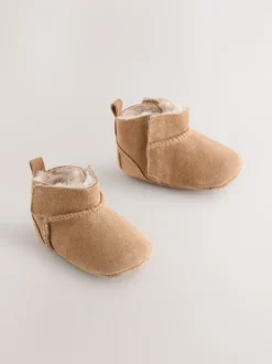 Marron fauve - Bottes Pull-On Bébé en daim (0-24mths)