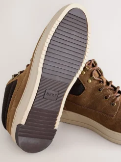 Marron fauve - Bottines à col en maille