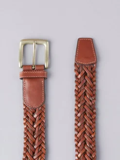 Marron fauve - Ceinture Lakeland Howbeck en cuir tressée
