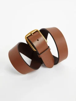 Marron fauve - Ceinture Polo Ralph Lauren Saddle en cuir avec logo