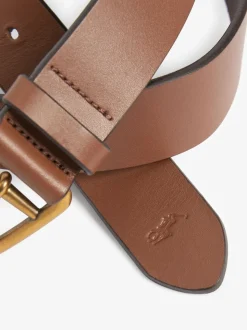 Marron fauve - Ceinture Polo Ralph Lauren Saddle en cuir avec logo