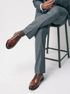 Marron fauve - Chaussures Derby à embout