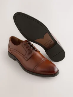Marron fauve - Chaussures Derby à embout