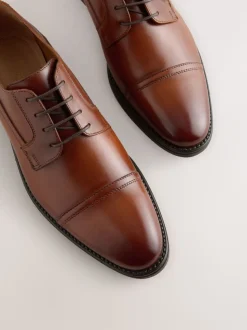Marron fauve - Chaussures Derby à embout