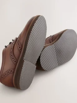 Marron fauve - Chaussures élégantes en cuir style Brogue