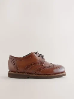 Marron fauve - Chaussures élégantes en cuir style Brogue