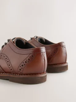 Marron fauve - Chaussures élégantes en cuir style Brogue