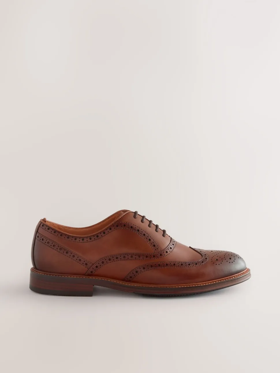 Marron fauve - Chaussures Oxford Wingcap en cuir