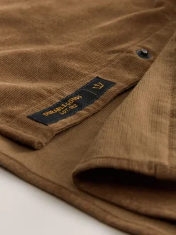 Marron fauve - Chemise en velours côtelé à manches longues style western