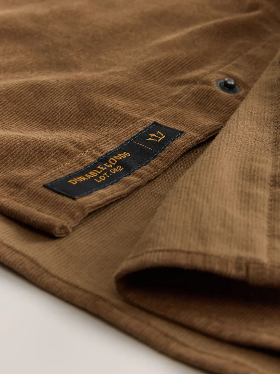 Marron fauve - Chemise en velours côtelé à manches longues style western