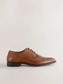 Marron fauve - Coupe classique - Derbys en cuir classiques