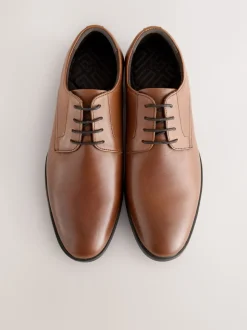 Marron fauve - Coupe classique - Derbys en cuir classiques