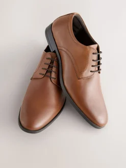 Marron fauve - Coupe classique - Derbys en cuir classiques