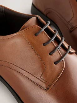 Marron fauve - Coupe classique - Derbys en cuir classiques