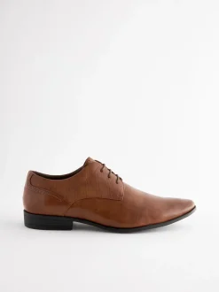 Marron fauve - Coupe large - Chaussures Derby à lacets