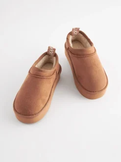 Marron fauve - Flatform Shoot Fleece Lined Slippers