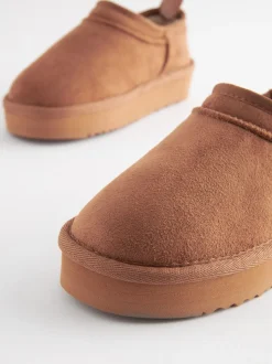 Marron fauve - Flatform Shoot Fleece Lined Slippers