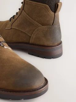 Marron fauve - Grands bottes zippées doublées de borg