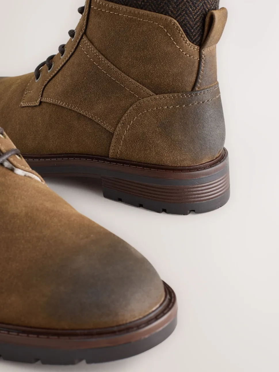 Marron fauve - Grands bottes zippées doublées de borg