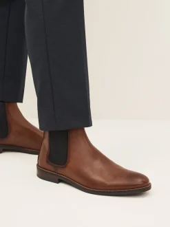 Marron fauve - Leather Chelsea Boots