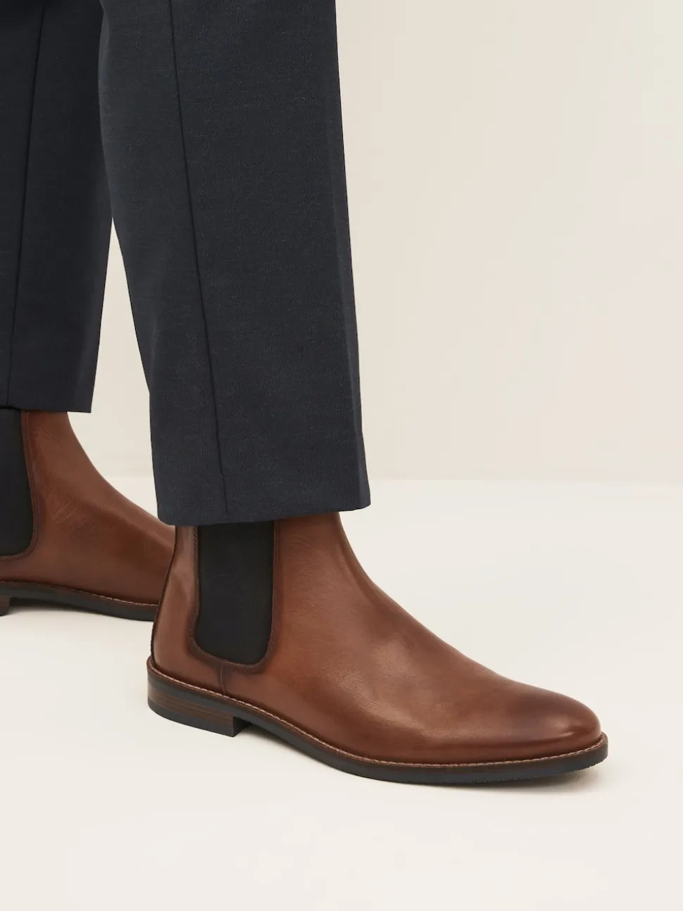 Marron fauve - Leather Chelsea Boots