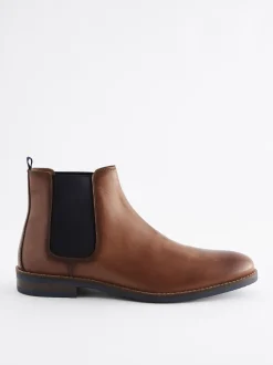 Marron fauve - Leather Chelsea Boots