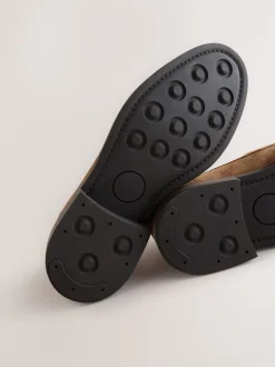 Marron fauve - Mocassins en daim