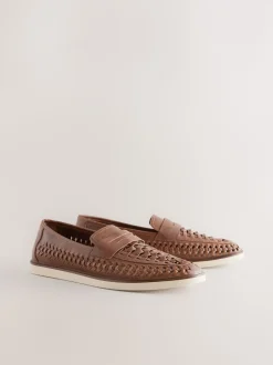 Marron fauve - Mocassins tissés