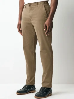 Marron fauve - Pantalon chino texturé