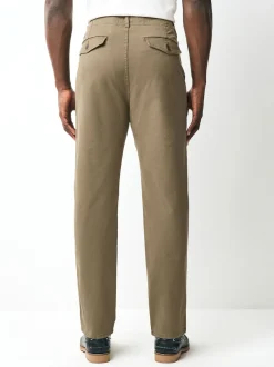 Marron fauve - Pantalon chino texturé