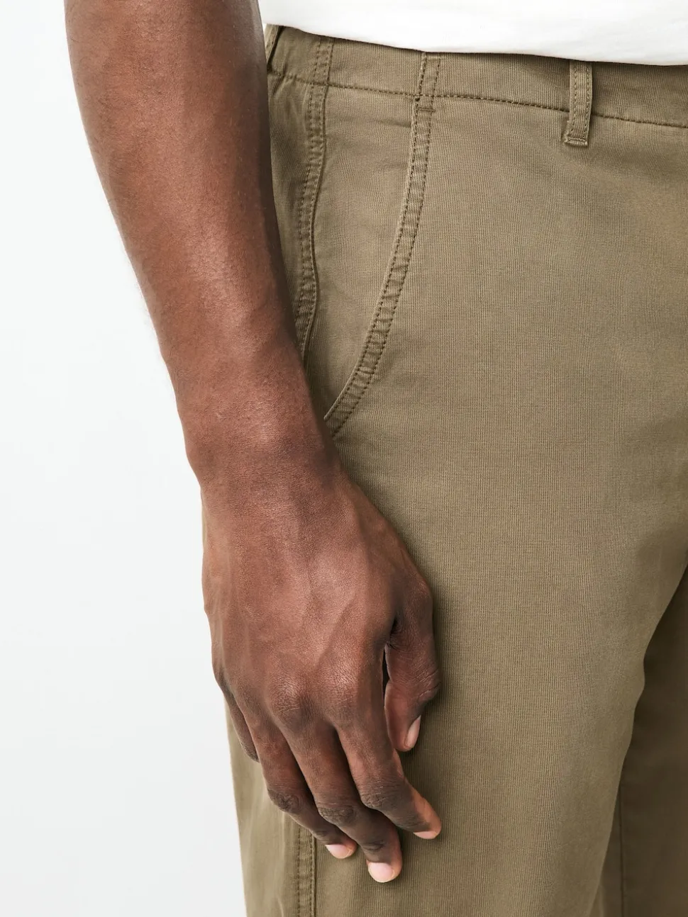 Marron fauve - Pantalon chino texturé