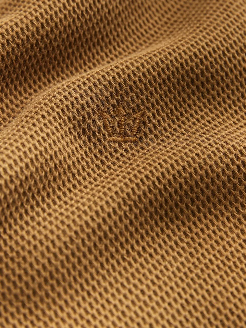 Marron fauve - Polo coupe classique à manches courtes et liserés